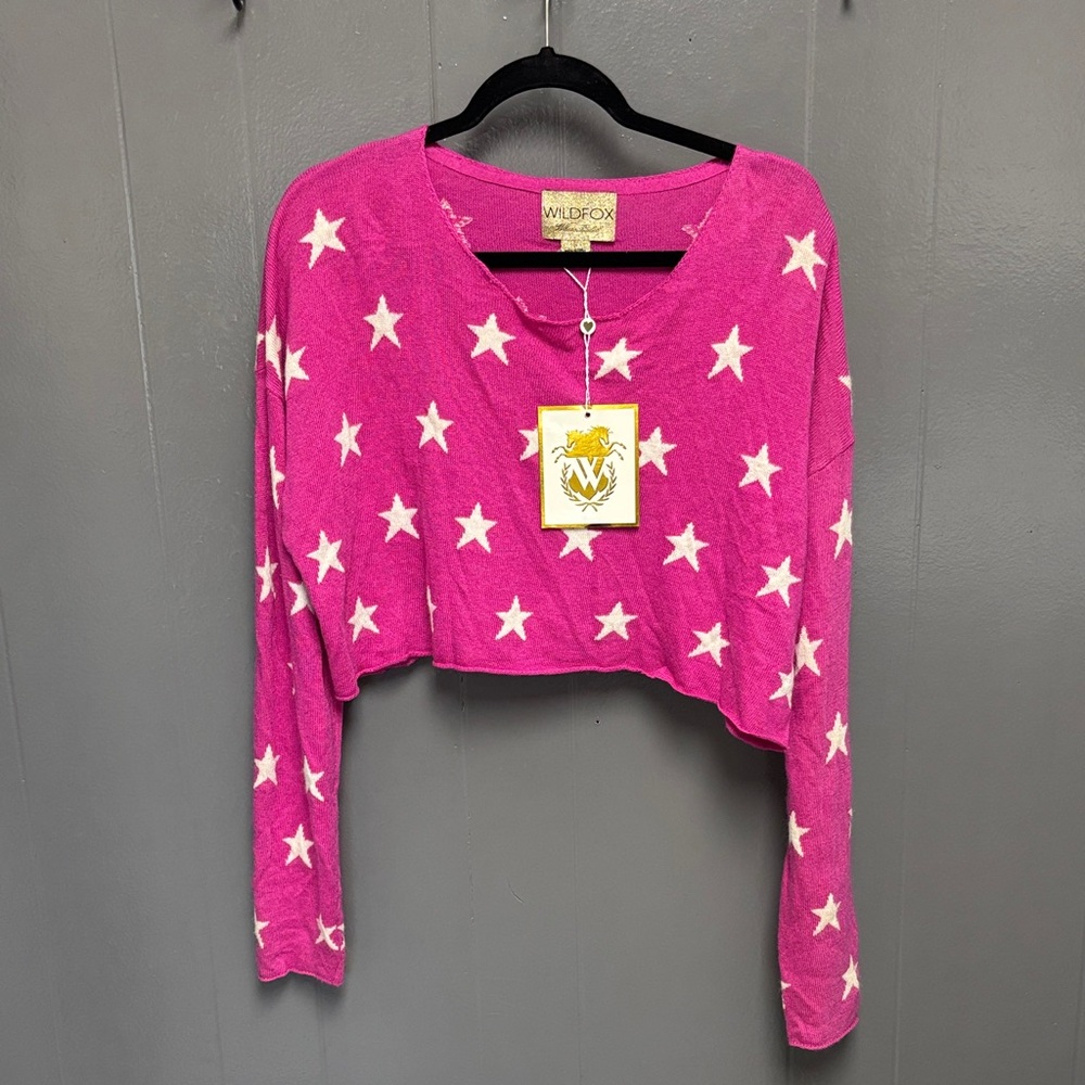 Wildfox Fuchsia Star Sweater